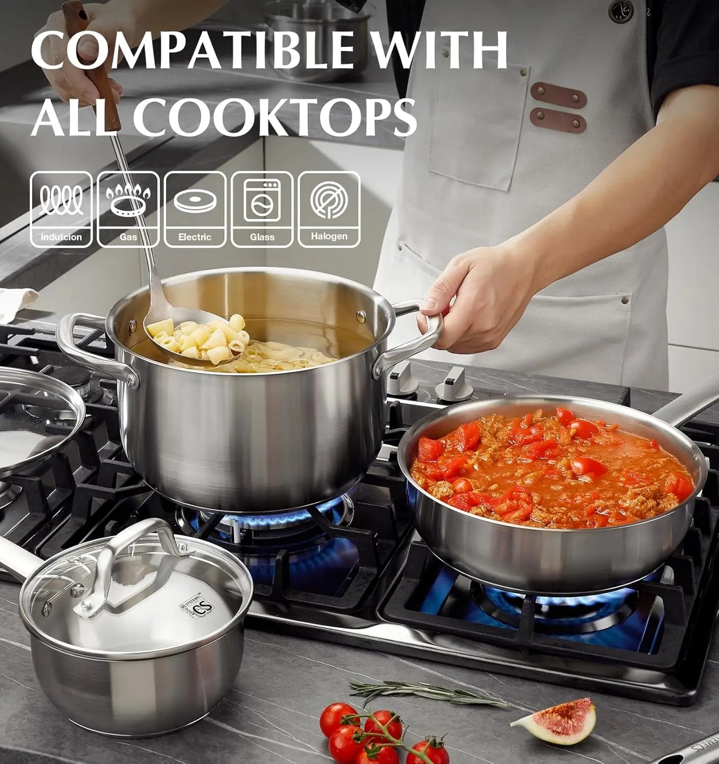 KOCH SYSTEME CS 10Piece Stainless Steel Cookware Set Induction Ready