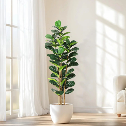 HiMISS Artificial Fiddle Leaf Fig Tree With Pot Decor Home