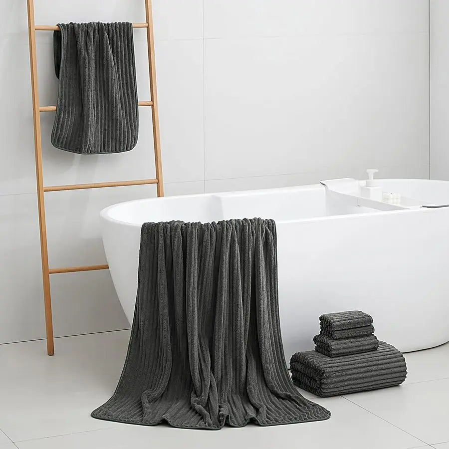 Luxury Bath Towel Set 6 Quick Dry Microfiber Highly Absorbent