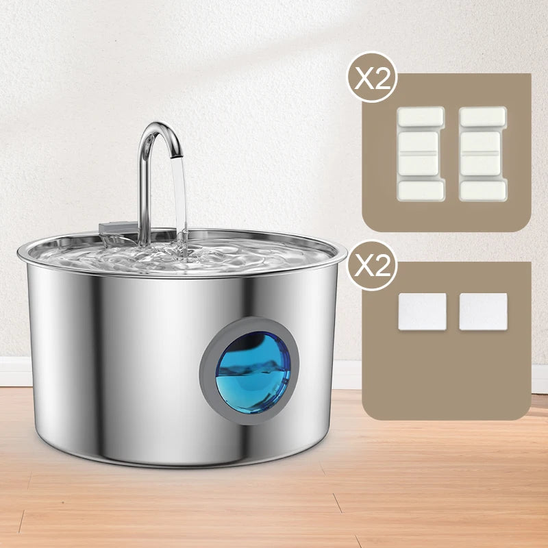 OPETH Stainless Steel Cat Water Fountain 108oz Automatic Pet Dispenser