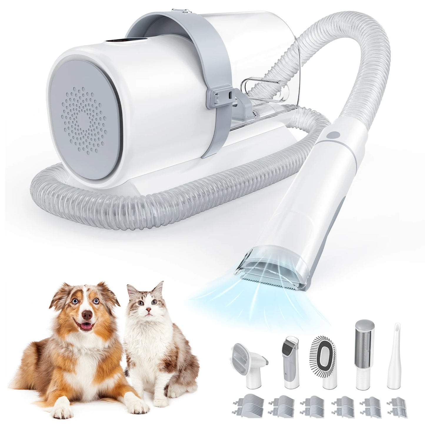 Pet Grooming Vacuum Kit With 3 Suction Modes Cordless Clippers