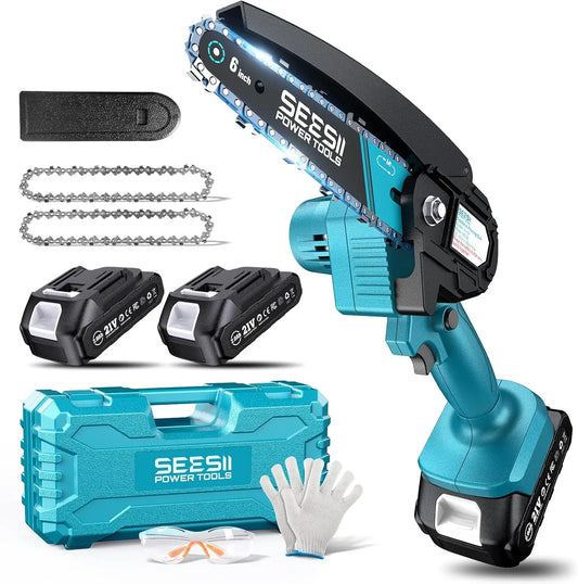 Seesii Cordless Mini Chainsaw For Wood Cutting And Tree Trimming