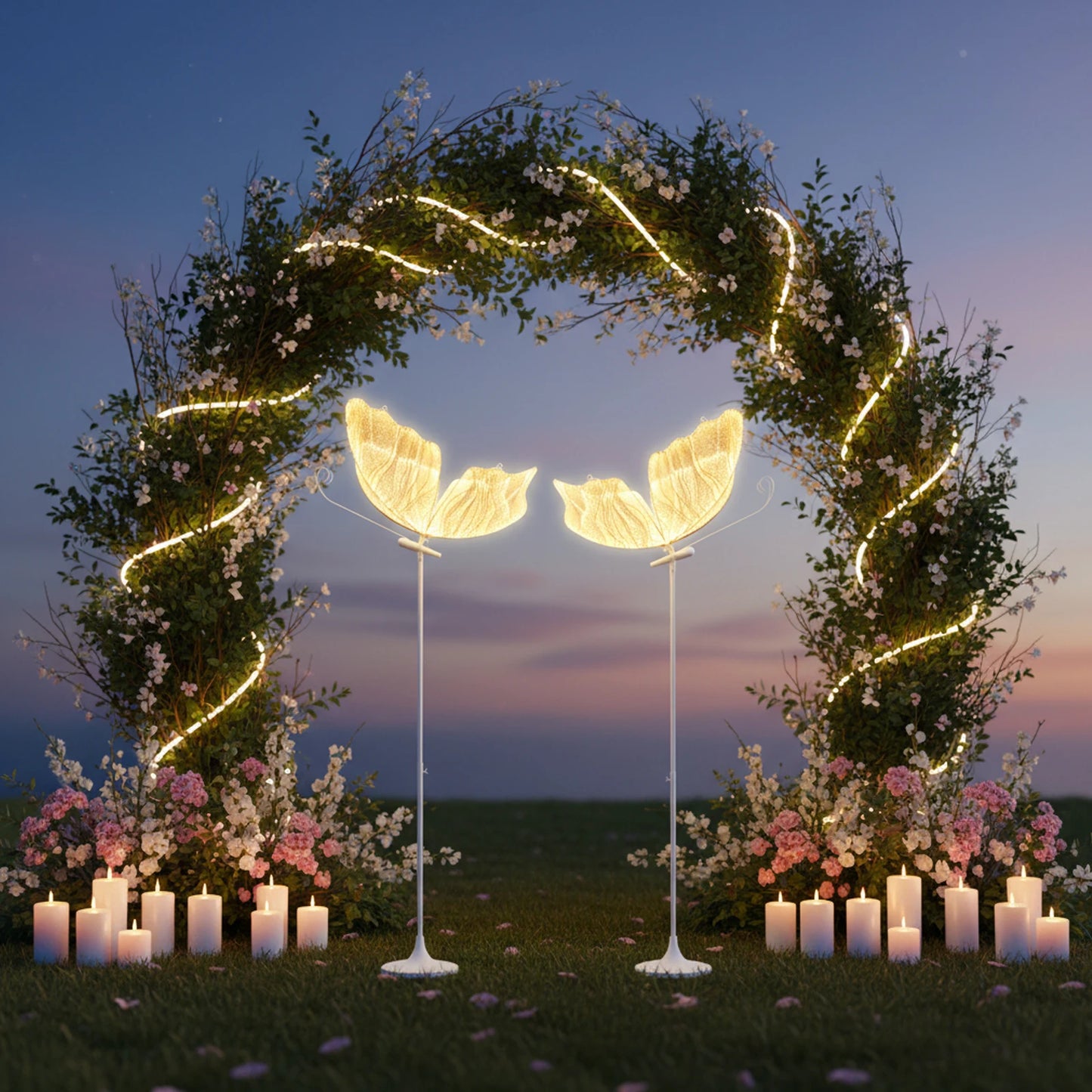 2PCS Wedding Butterfly Floor Lamp LED Wings Creative Decoration