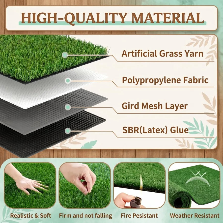 Waterproof Outdoor Artificial Grass Turf Rug For Dogs