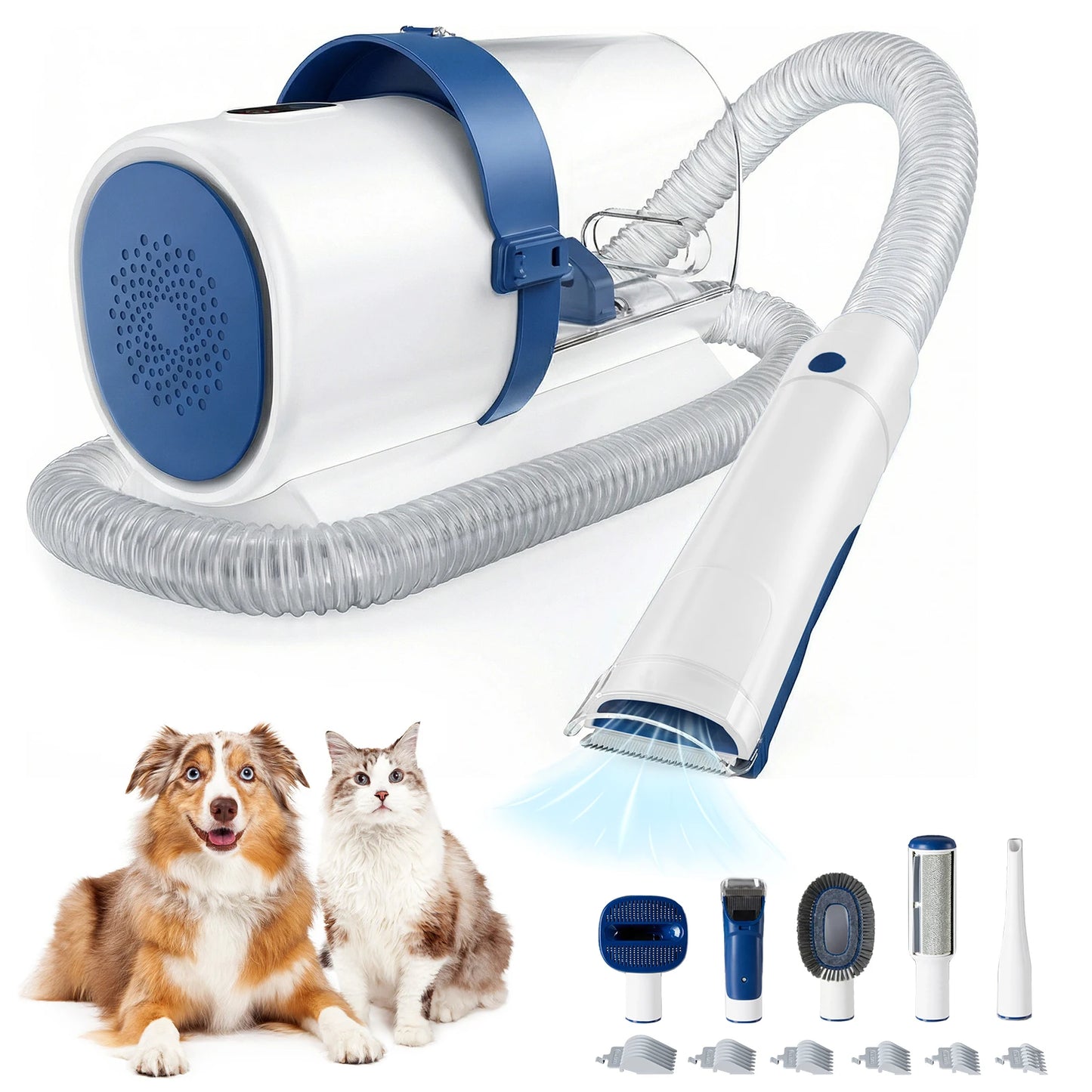 Pet Grooming Vacuum Kit With 3 Suction Modes Cordless Clippers