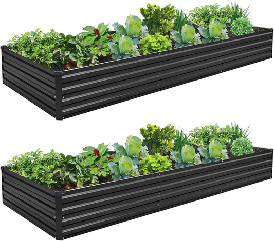 2 Pack Galvanized Steel Raised Garden Bed Kit