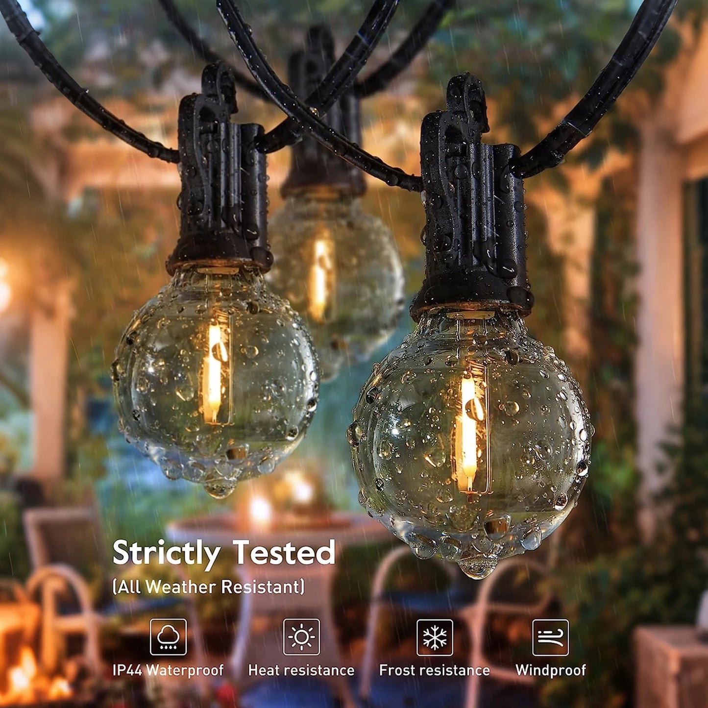 High Voltage String Lights E12 Base Wire With Hooks