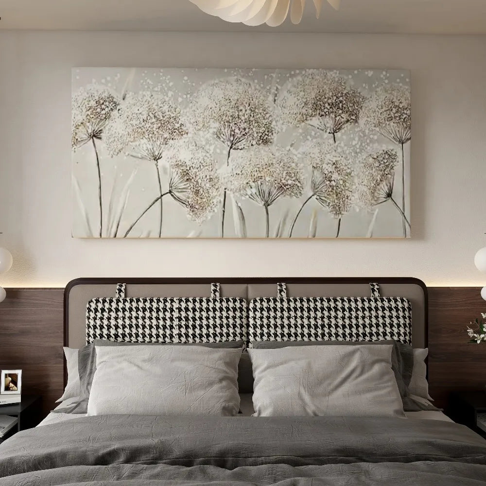 Nordic Style Wood Frame Canvas Print Dandelion Wall Art