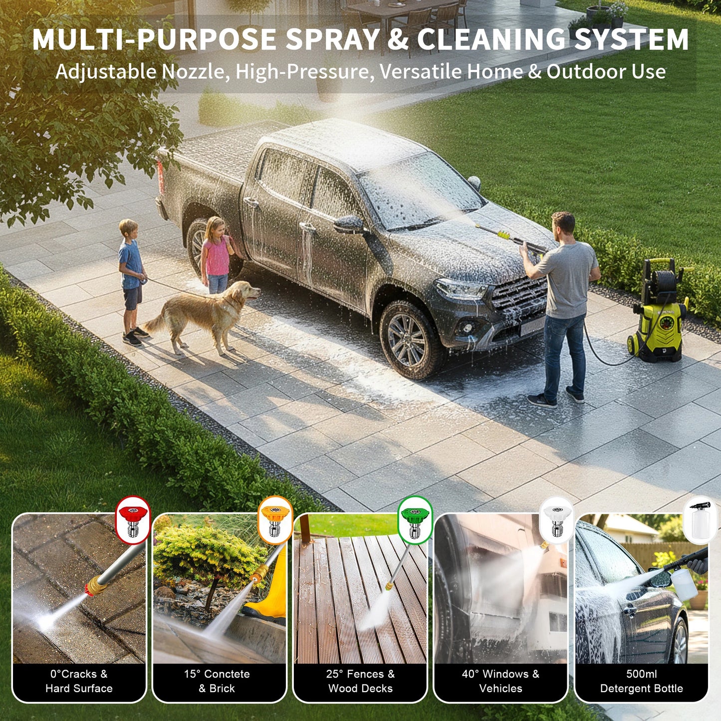 FF FOTING 5000 PSI 3.6 GPM Pressure Washer With 8 Level Touch Screen Foam Cannon