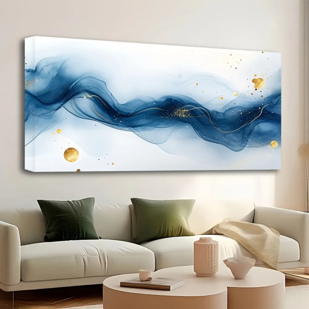 Abstract Wall Art in Pine Frame for Living Room Decoration