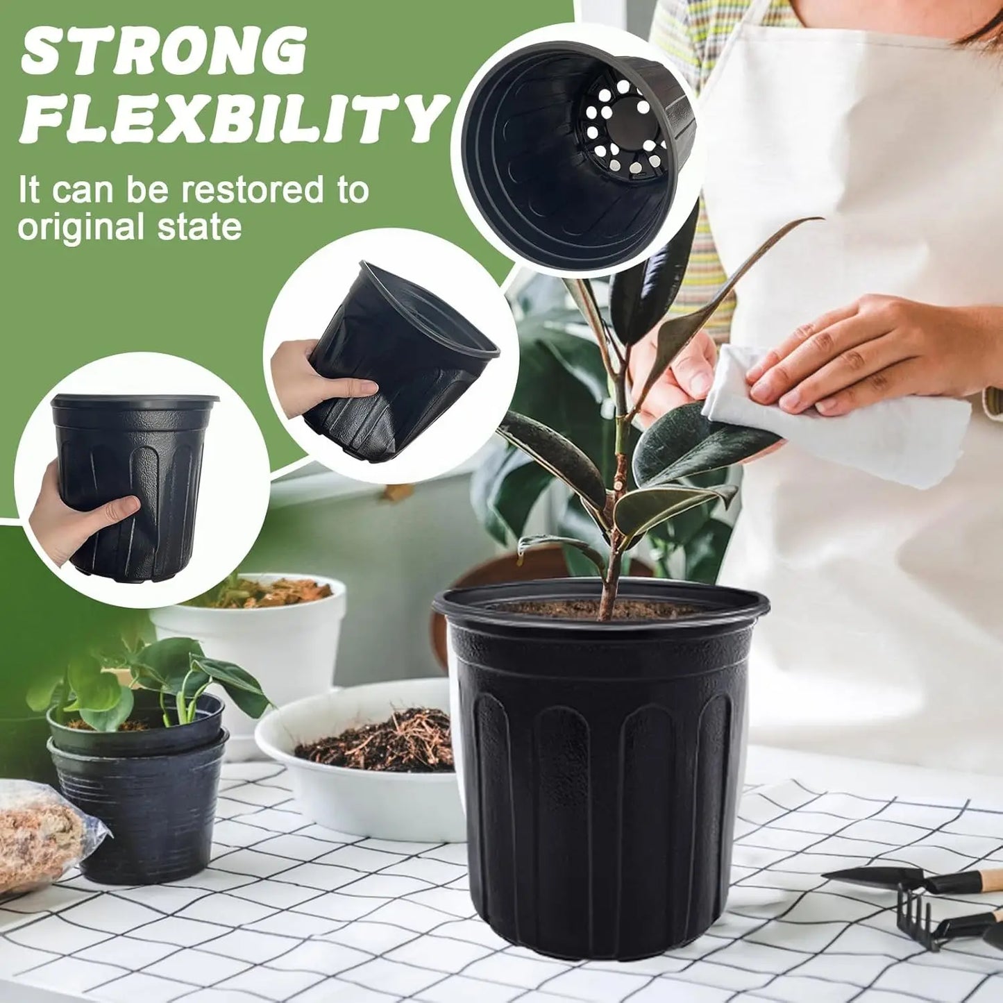 Plant Nursery Pots With Drainage Holes Pack For Seedlings And Transplants