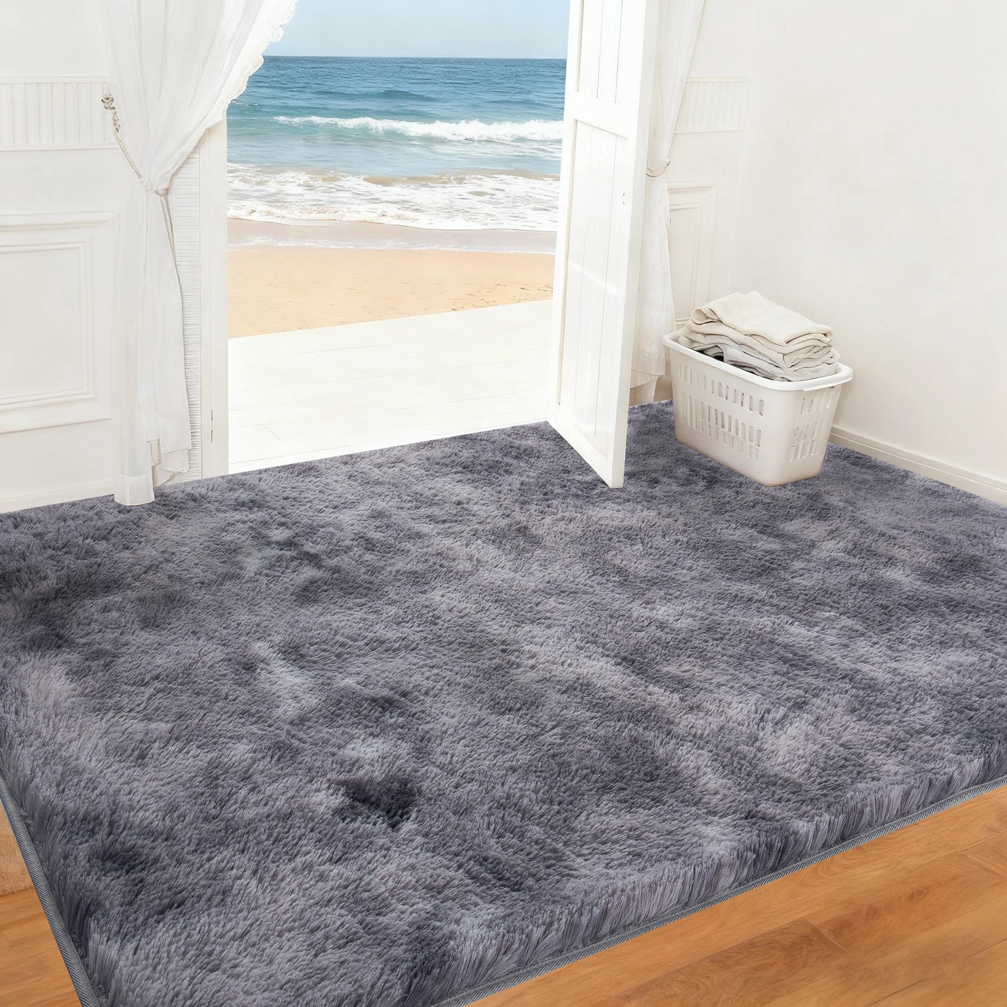 Ultra Soft Puffy Rug Indoor Floor Mat For Bedroom Decor
