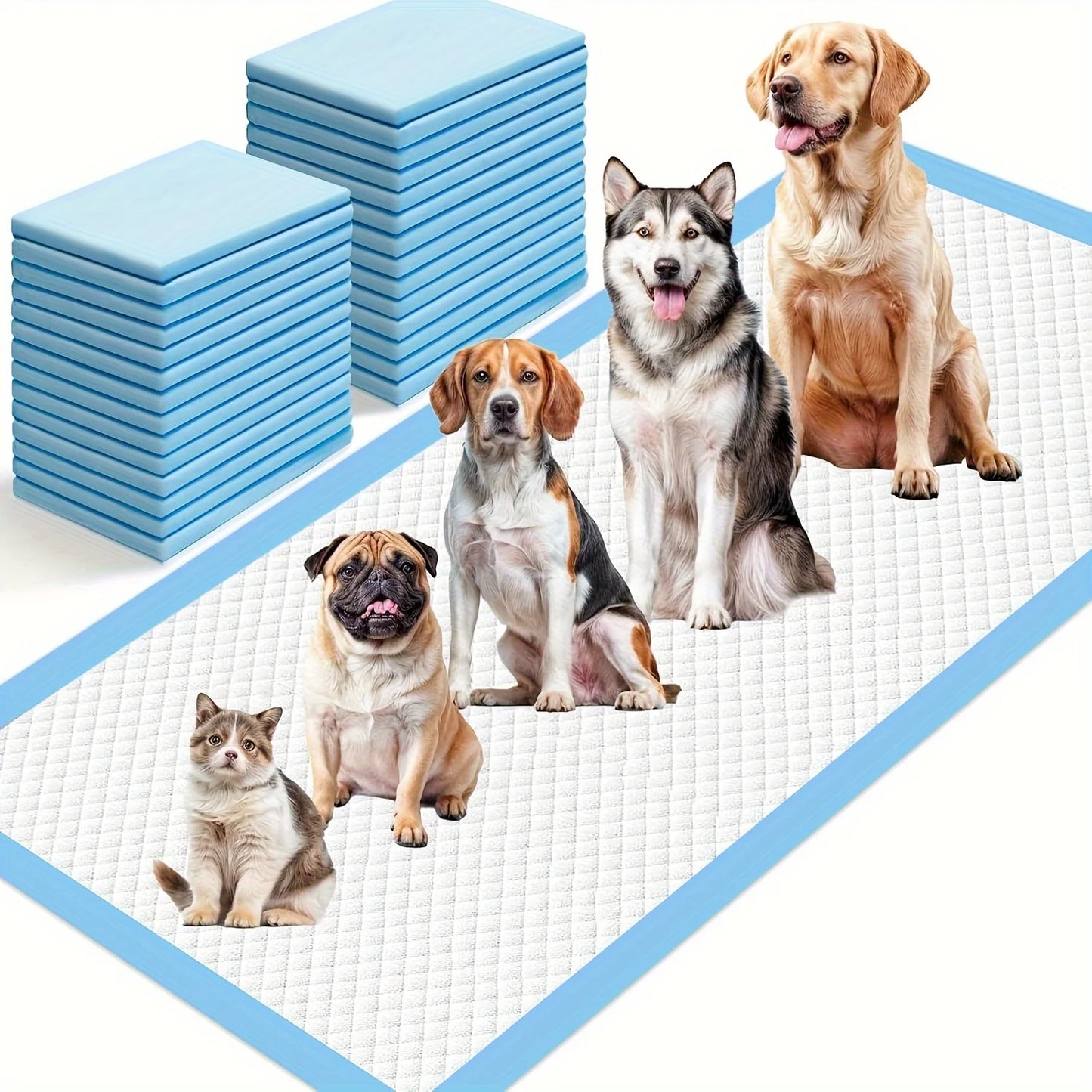 8-Layer Super Absorbent Dog Pee Pads Leak-Proof Odor-Resistant