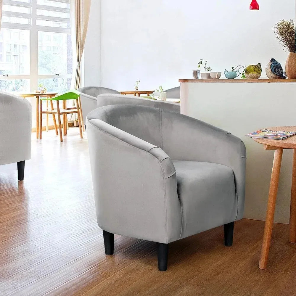 Barrel Chair Boucle Fabric Club Chair With Sherpa Padded Comfort Living Room
