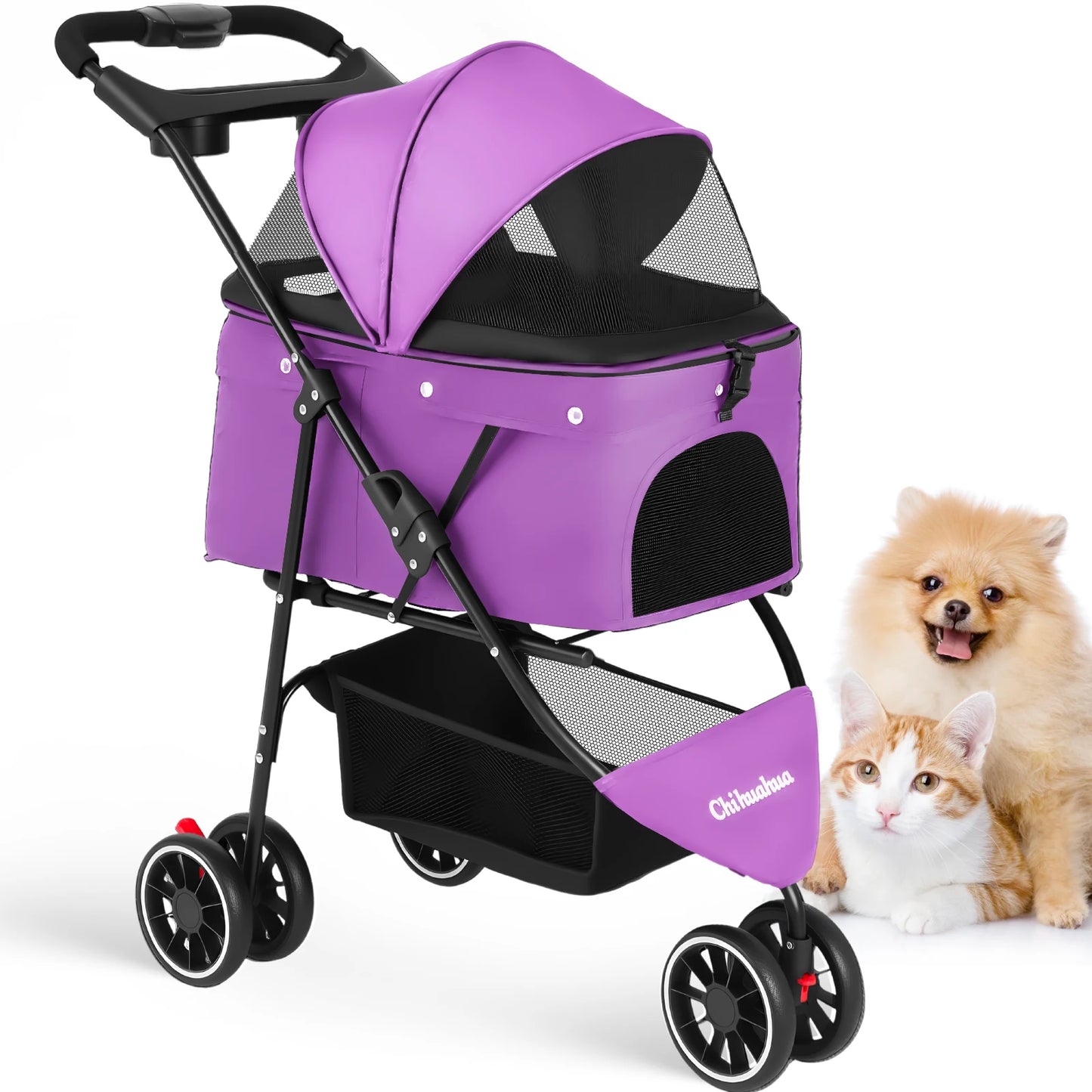 Chihuahua Pet Stroller for Small Dogs and Cats Foldable Carrier
