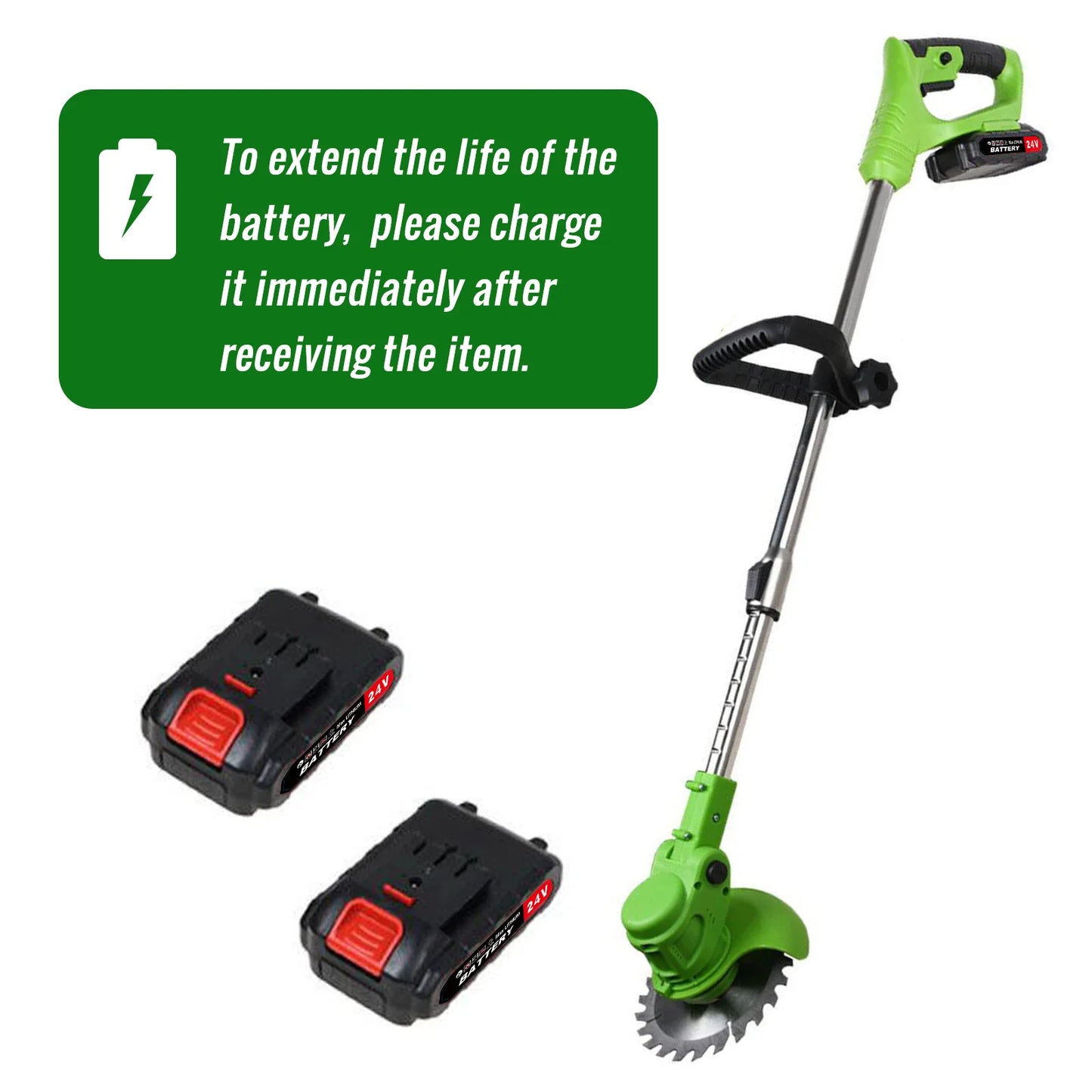 Cordless Electric Weed Trimmer 2 In 1 Lawn Edger Cutter