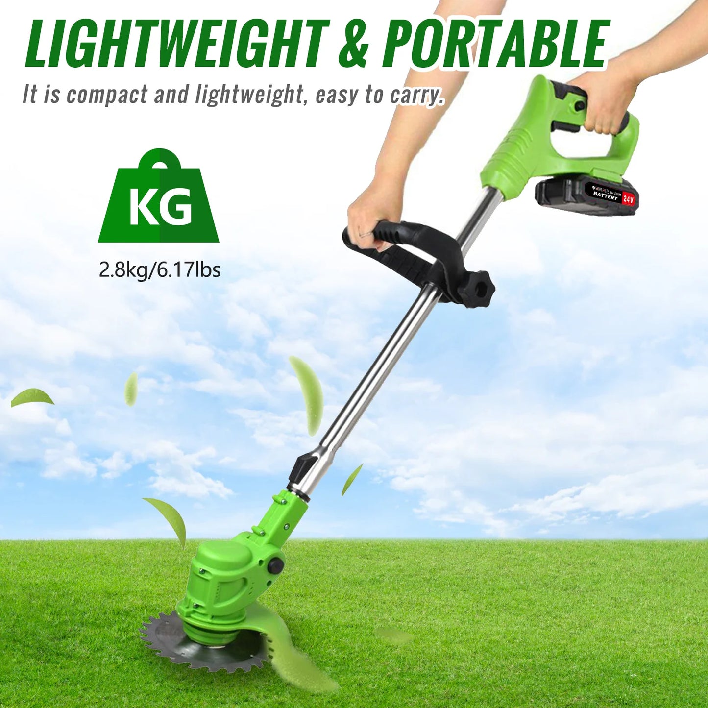 Cordless Electric Weed Trimmer 2 In 1 Lawn Edger Cutter