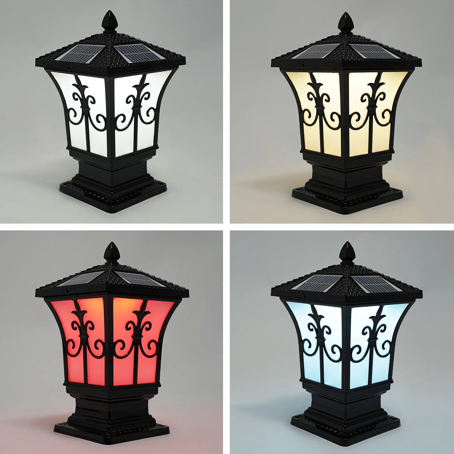 Bymaocar Outdoor Solar Post Light Modern Pillar Lamp With Remote