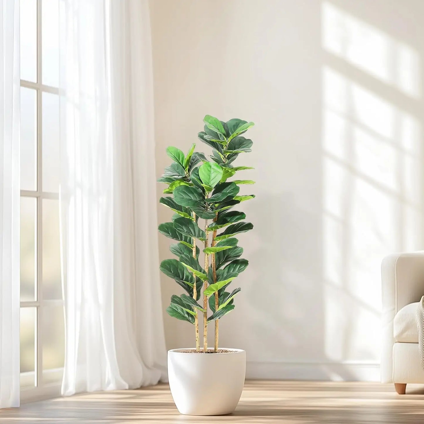 HiMISS Artificial Fiddle Leaf Fig Tree With Pot Decor Home