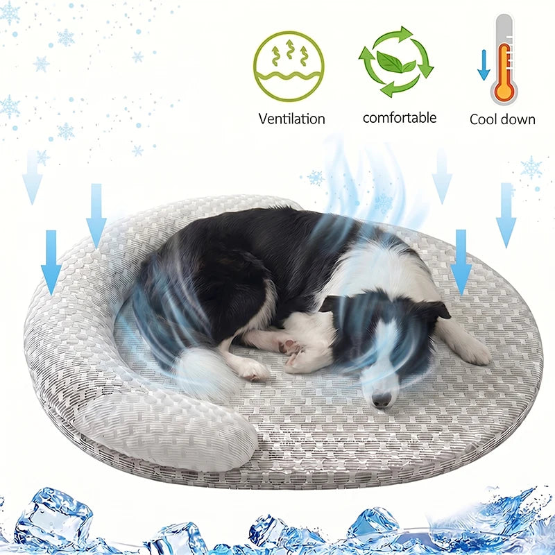 Ice Silk Cooling Pet Bed For Dogs And Cats Cushion