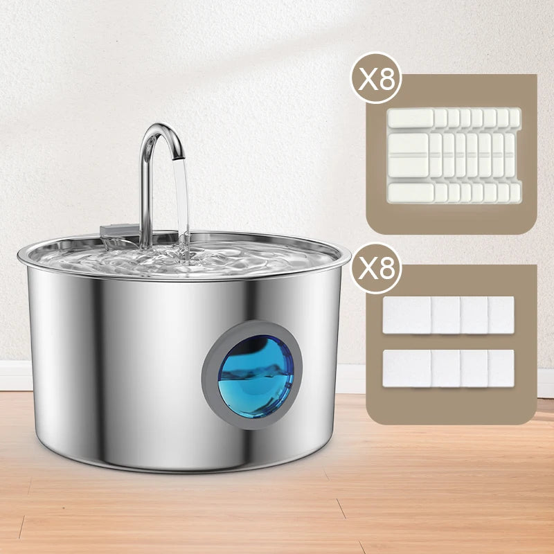 OPETH Stainless Steel Cat Water Fountain 108oz Automatic Pet Dispenser