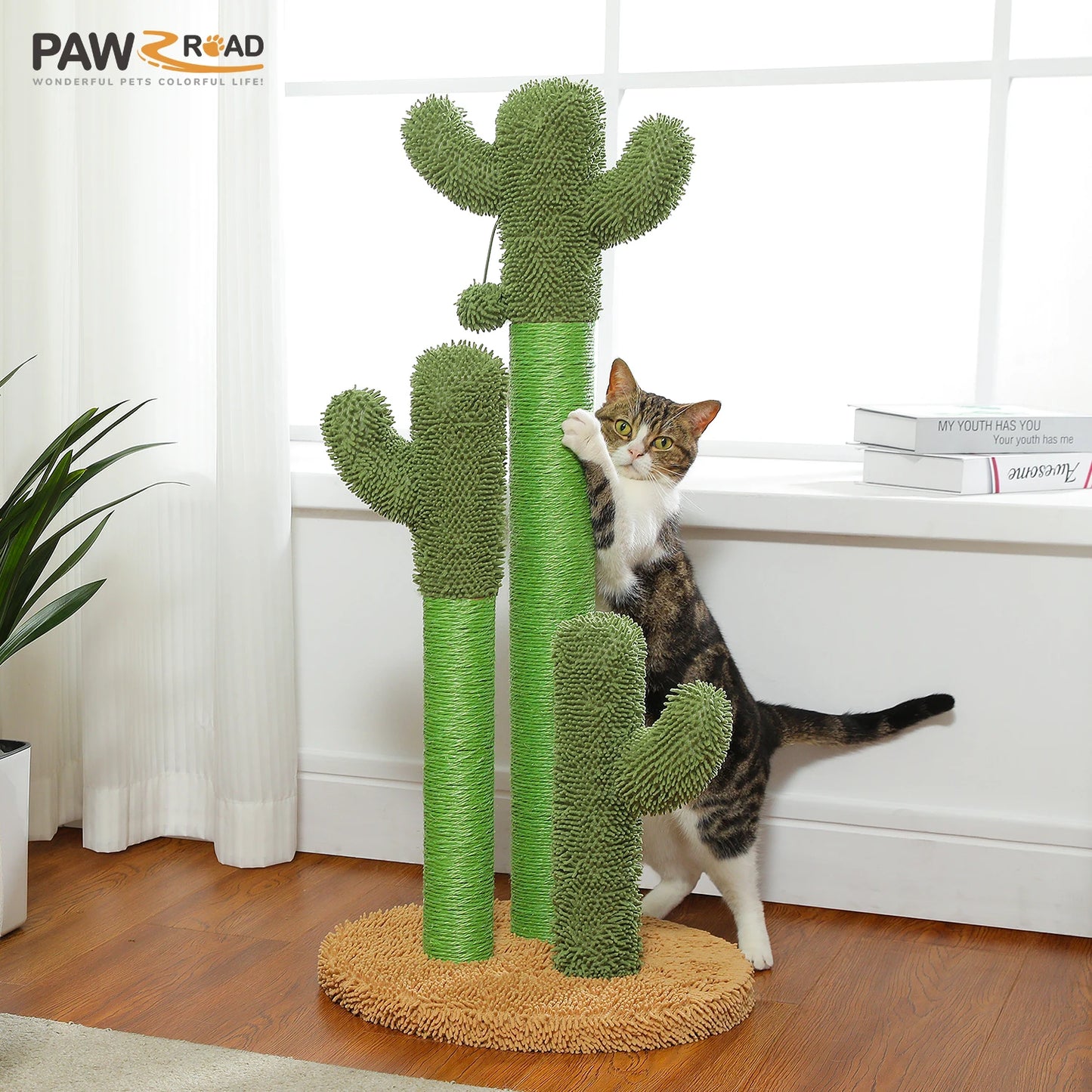 PEQULTI CN Cactus Cat Tree With Condo And Hammock For Indoor Cats