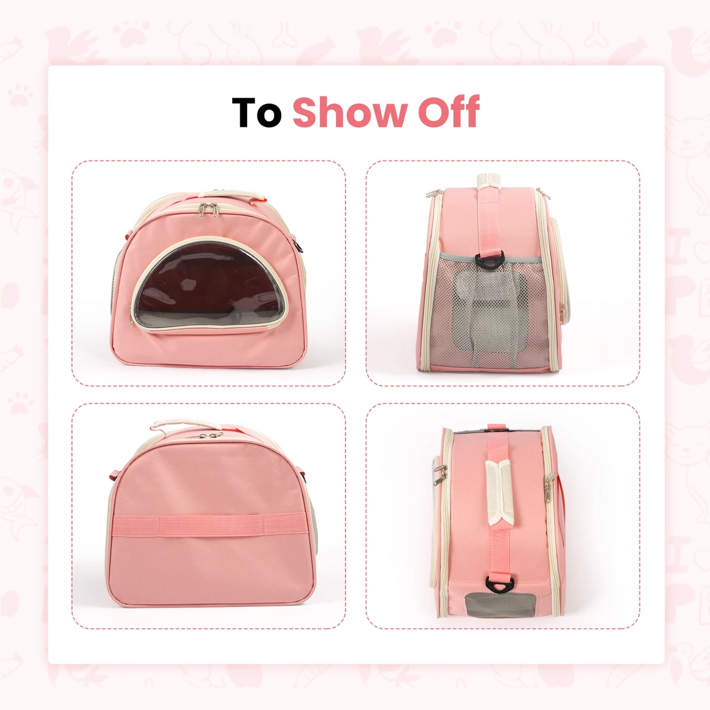 Breathable Oxford Foldable Carrier Tote Bag For Cats And Dogs