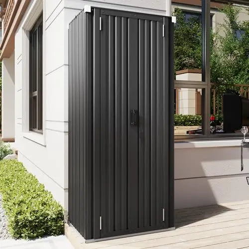 Outdoor Storage Cabinet With Removable Shelves Rainproof Rustproof UV Resistant
