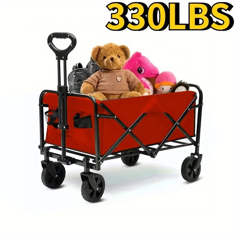 Foldable Heavy Duty Utility Wagon Cart For Groceries And Gardening