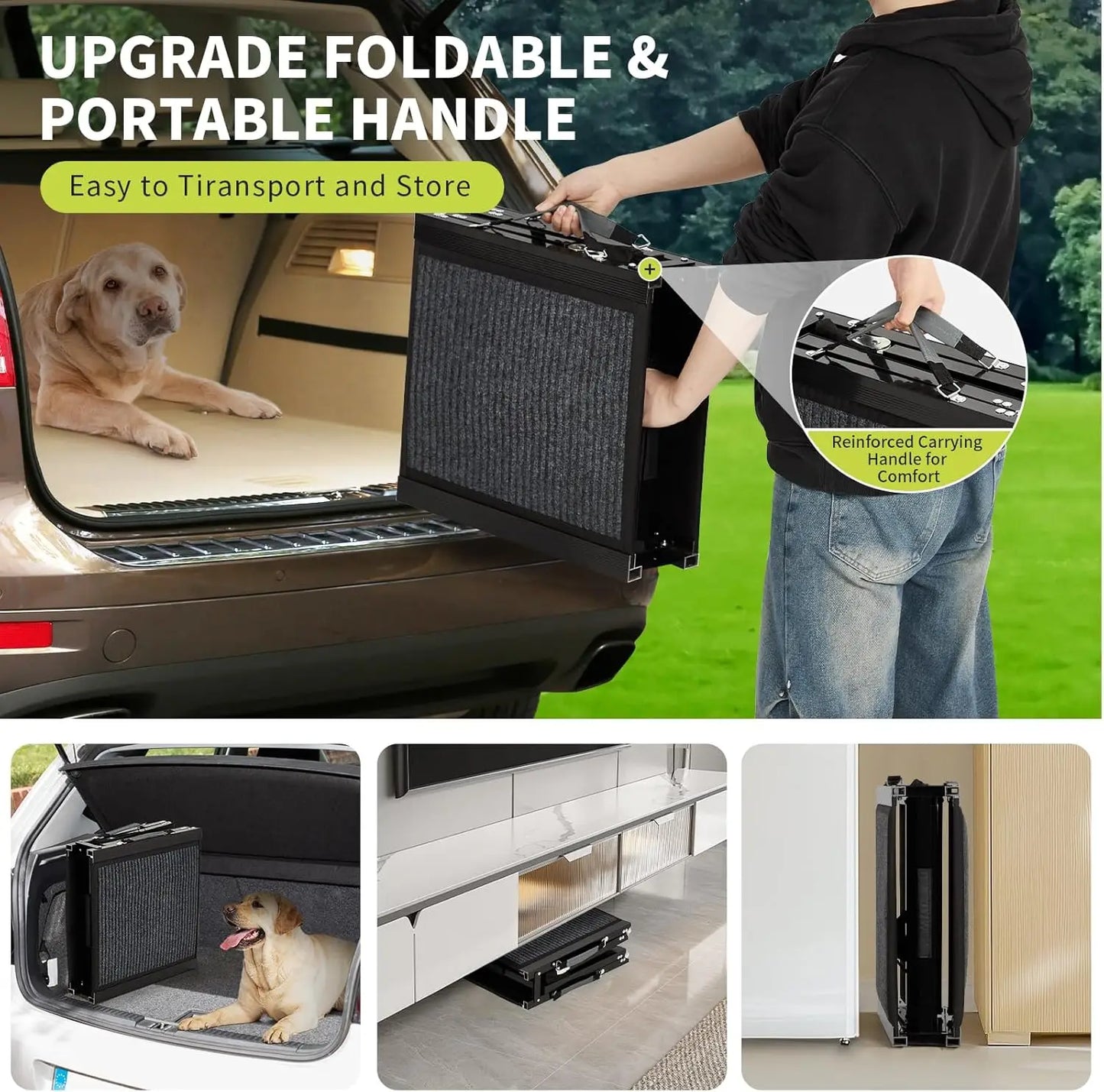 HiMISSDog Car Ramp For Dogs Folding Pet Steps SUV Truck