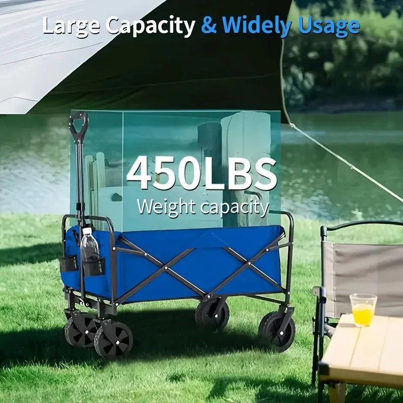 Foldable Heavy Duty Utility Wagon Cart For Groceries And Gardening