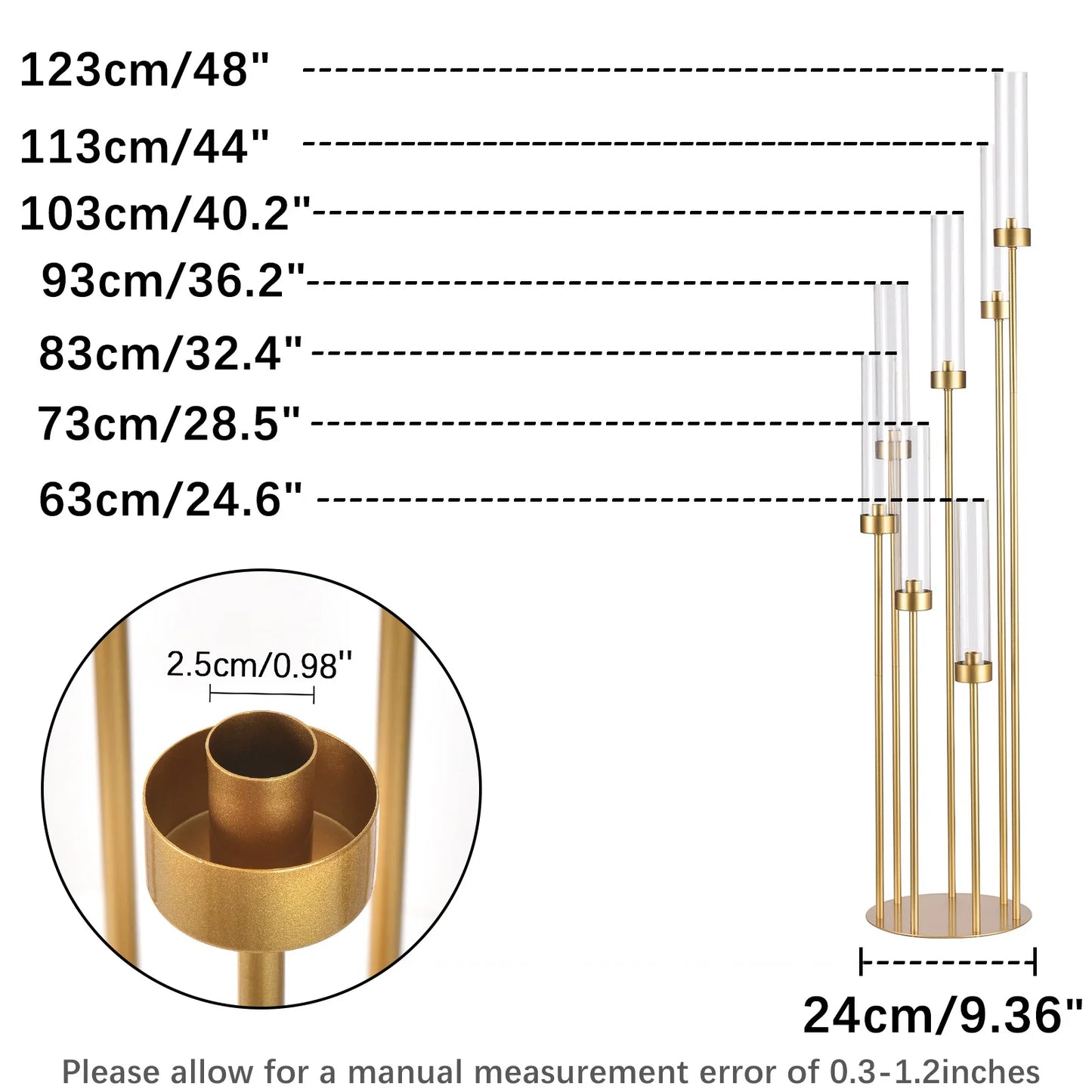 Vincigant 7 Arm Floor Candelabra Wedding Centerpieces