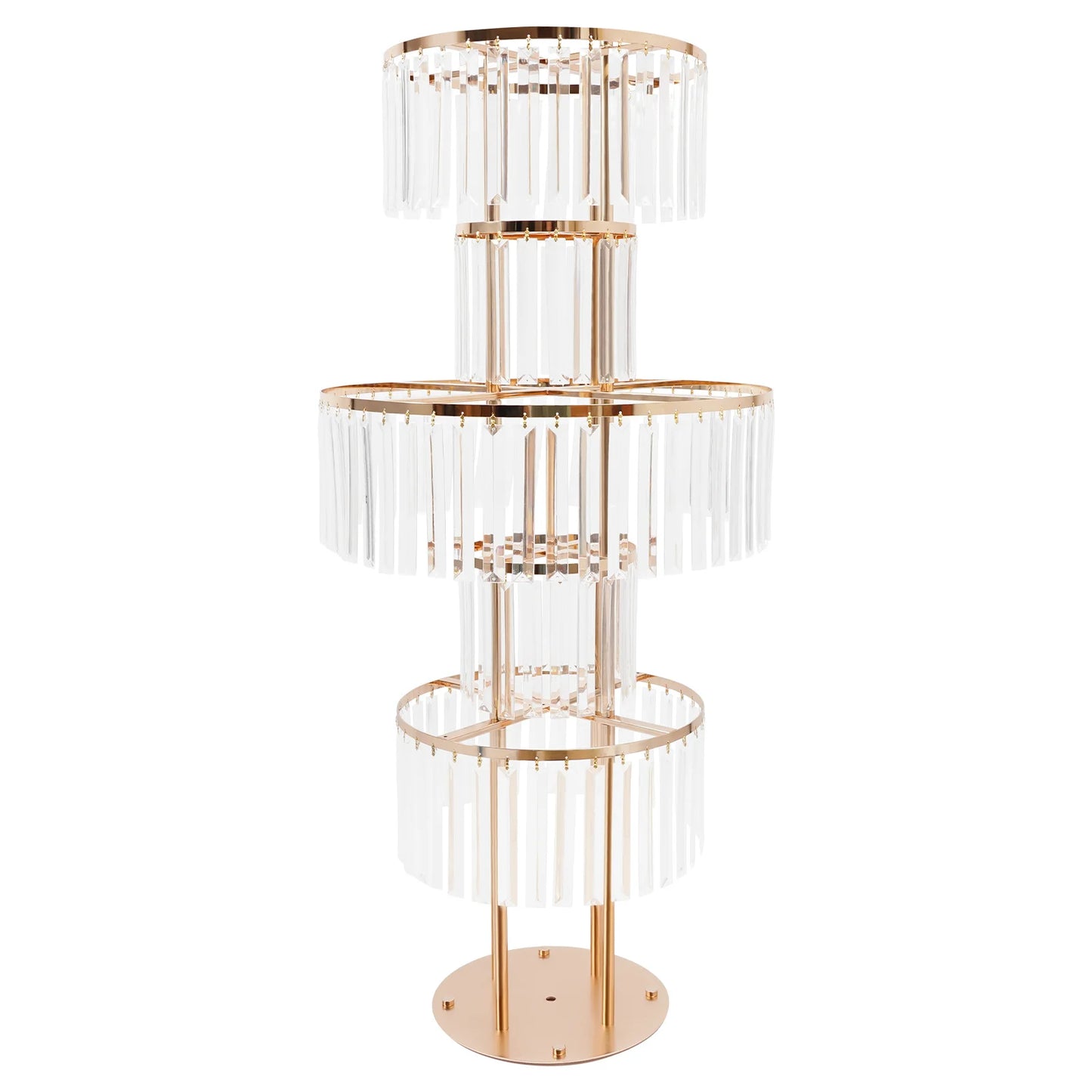 Five Tier Wedding Centerpiece Stand With Hanging Acrylic Vases