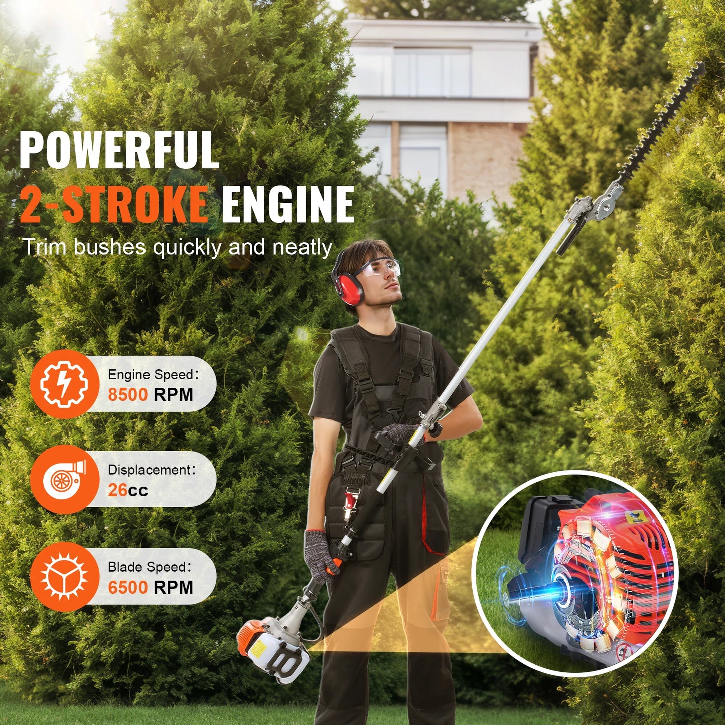 SucceBuy 26cc 5In1 Gas Hedge Trimmer And Multi Tool