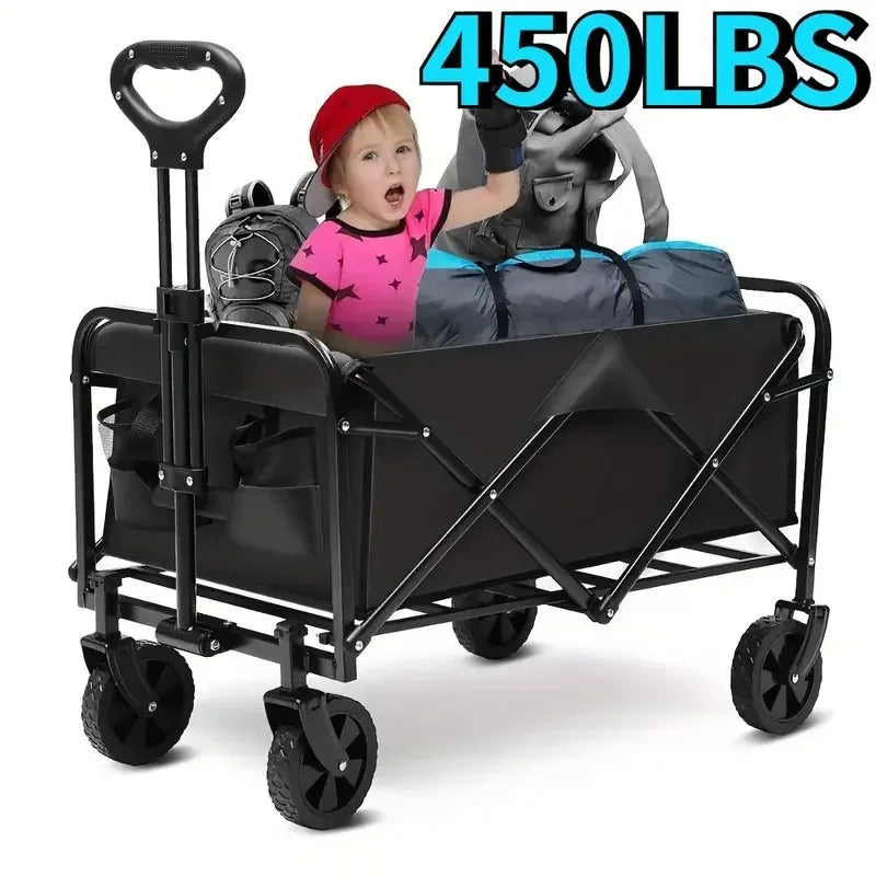 Foldable Heavy Duty Utility Wagon Cart For Groceries And Gardening