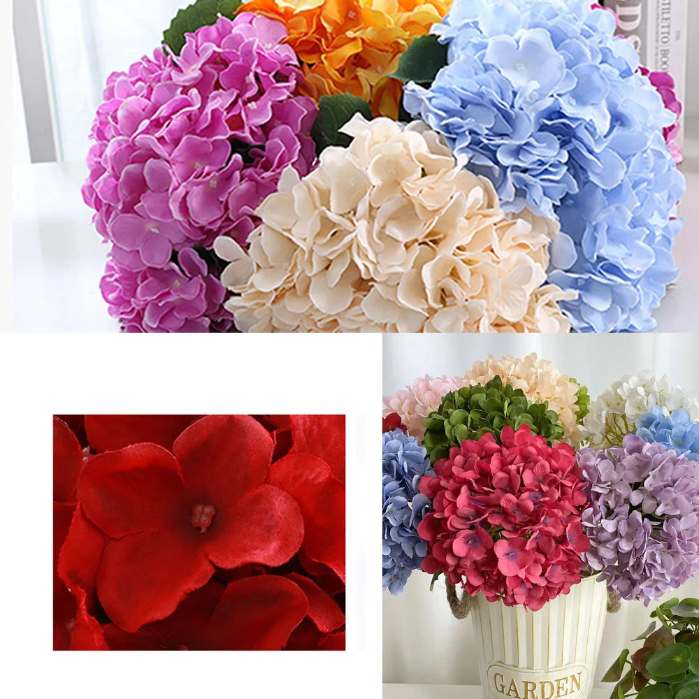 NONECN Silk Hydrangea Bouquet Artificial Flowers for Weddings and Events