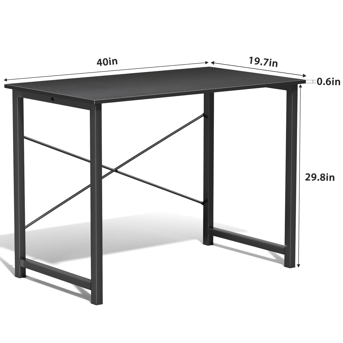 JHK Gaming Computer Desk With Wood Tabletop And Metal Frame