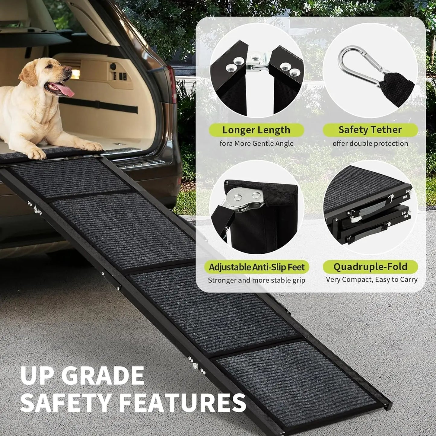 HiMISSDog Car Ramp For Dogs Folding Pet Steps SUV Truck
