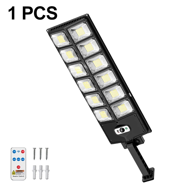 FAMCDC 504 LED Solar Motion Sensor 3 Modes Wall Light Waterproof Outdoor Lamp