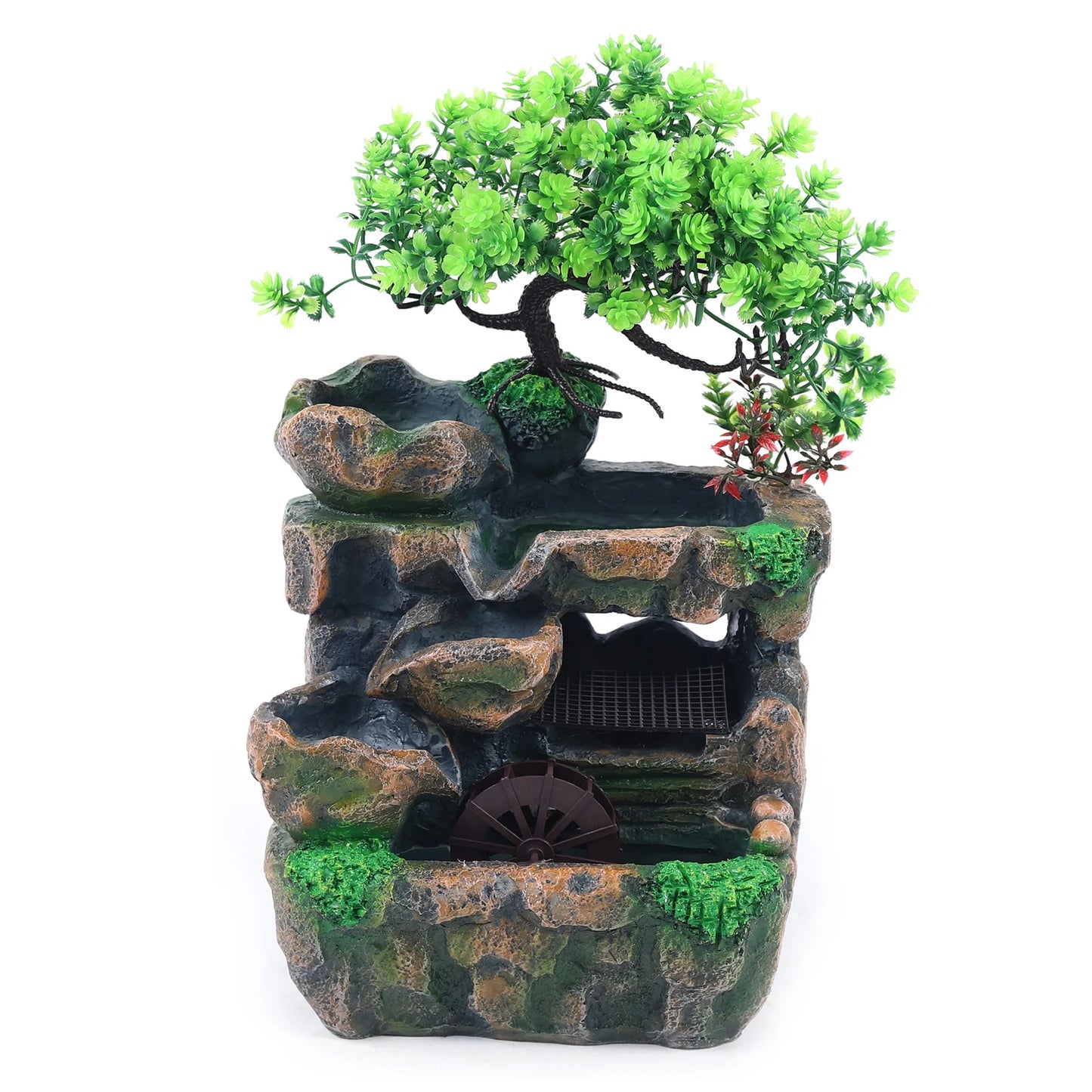 Indoor Water Fountain Led Lights Desktop Water Feature Zen Decor