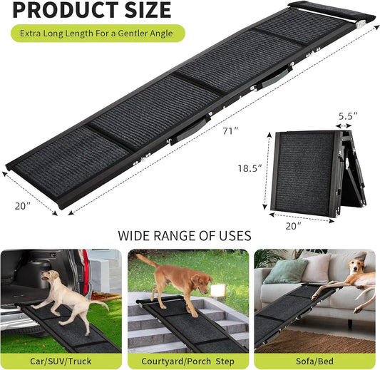 HiMISSDog Car Ramp For Dogs Folding Pet Steps SUV Truck