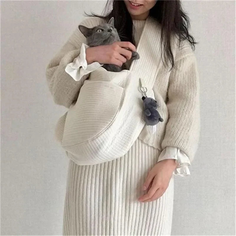 Breathable Polyester Pet Crossbody Sling Carrier For Cat And Dog