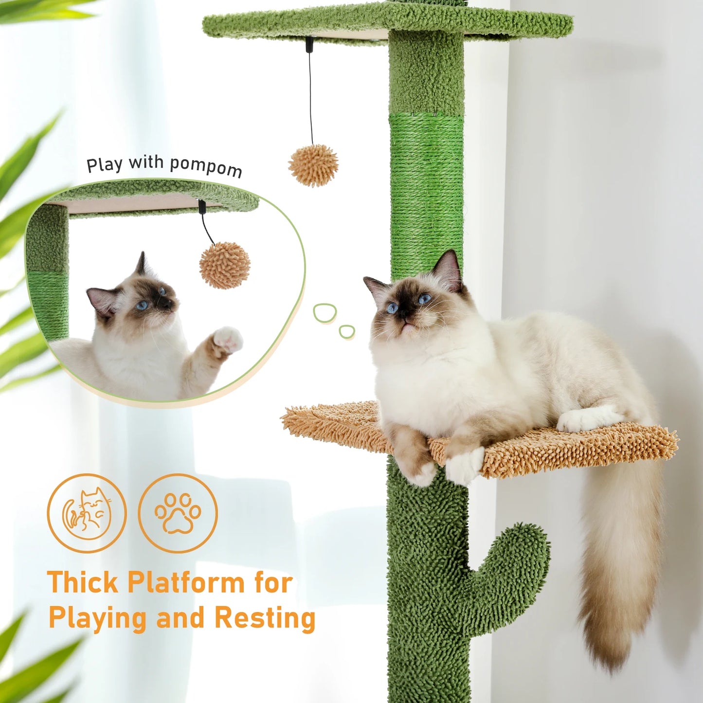 PAWZ Road Cat Tree FiveTier Floor To Ceiling Tower Indoor