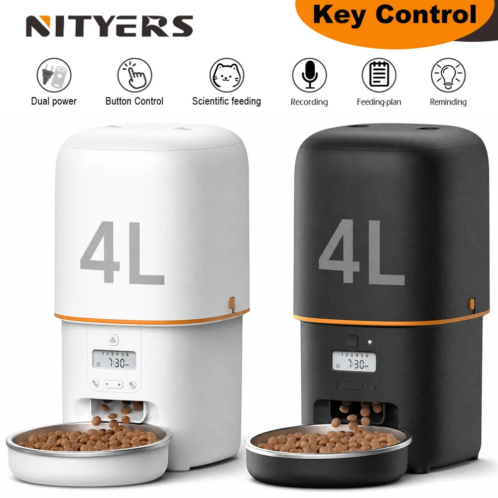 Nityers Automatic Cat Feeder With Voice Recorder And Timed Feeding