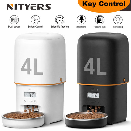 Nityers Automatic Cat Feeder With Voice Recorder And Timed Feeding