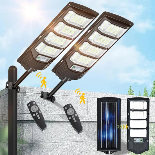 80000LM Solar LED Street Light with Motion Sensor Waterproof Garden Lamp
