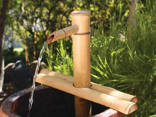 Bamboo Water Fountain Kit With Pump Indoor Outdoor Zen Garden