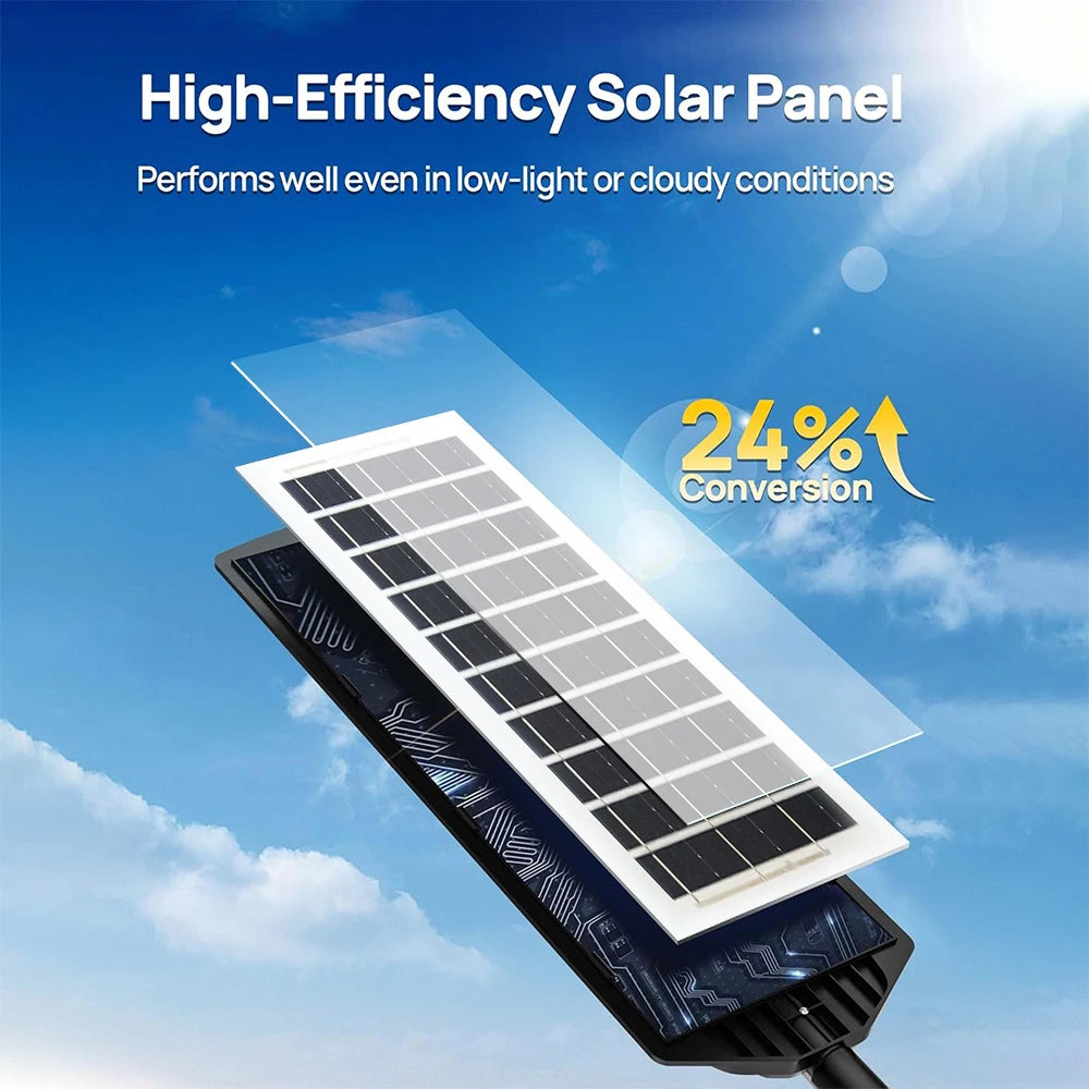 80000LM Solar LED Street Light with Motion Sensor Waterproof Garden Lamp