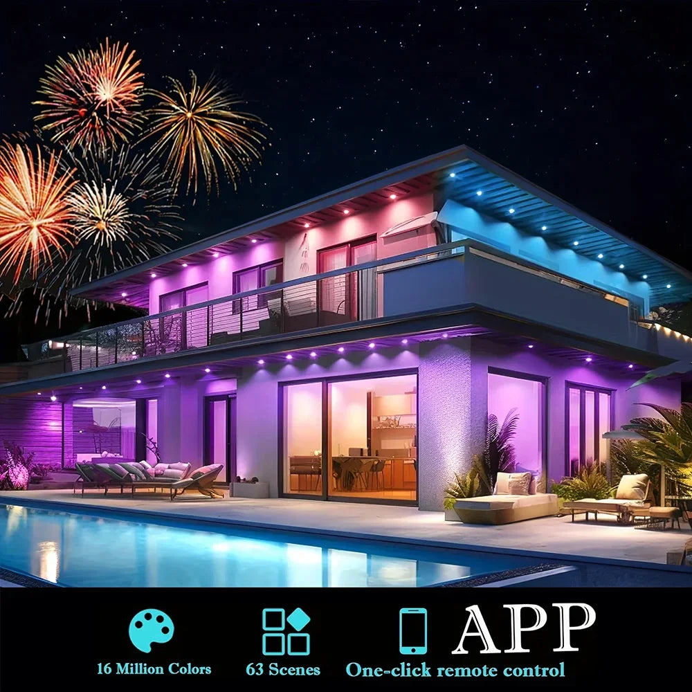 MIMIRGB Outdoor LED String Lights Eaves Decoration Bluetooth App