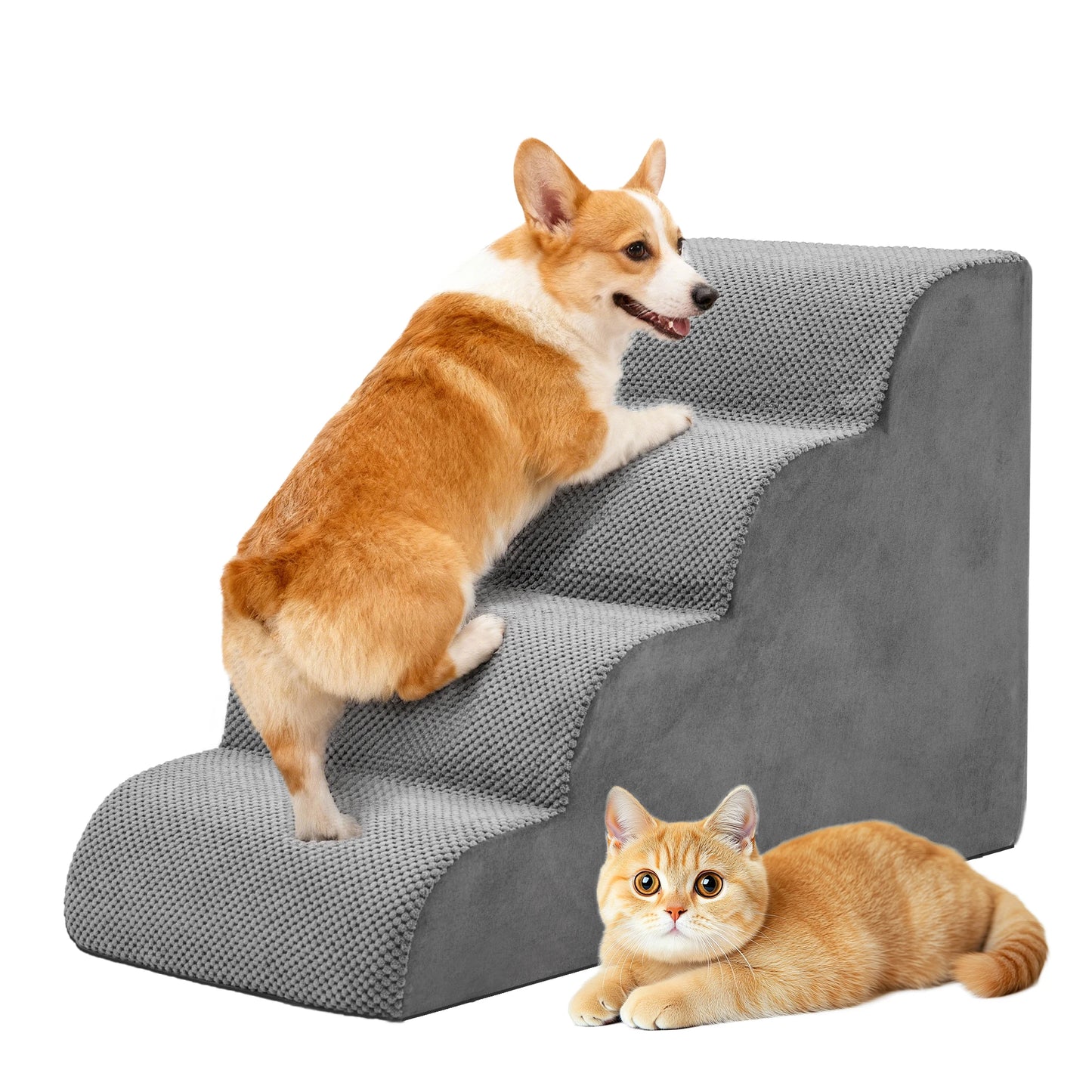 High Density Foam Dog Stairs Curved Ramp Indoor Non Slip